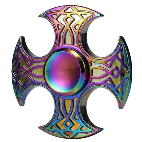 2017fidget Spinner Metal Rainbow Spinners Edc Tri Spinner New Hand