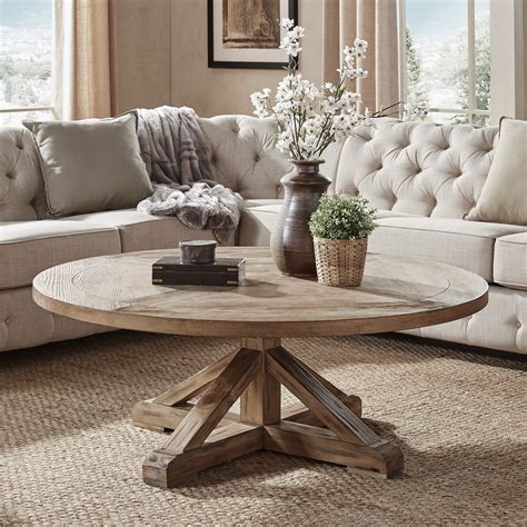 Volume Round Pedestal Coffee Table Wood At Latoya Crawford Blog