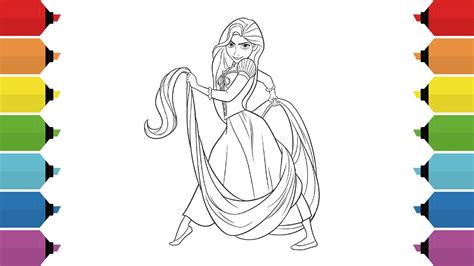 Coloring Rapunzel Tangled Disney Princess Coloring Page Youtube