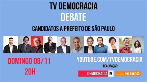 Debate dos Candidatos a Prefeito de São Paulo 08 11 2020 YouTube