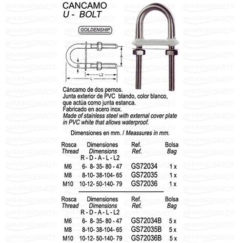 U Bolt Pvc 10 Mm Marinepartseu