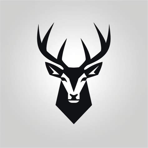 Premium Photo Modern Black Deer Head Logo Simplistic Vector Design