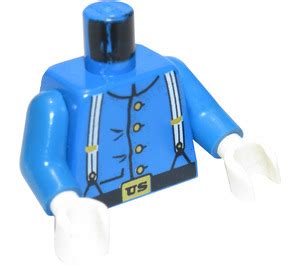 Lego Blue Minifig Cavalry Torso With Suspenders Brick Owl