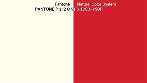 Pantone P 1 2 C Vs Natural Color System S 1080 Y90R Side By Side Comparison