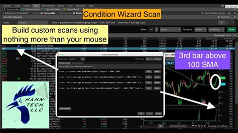 Thinkorswim Condition Wizard Scan Youtube