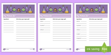 Potion Recipe Writing Worksheet Worksheet Teacher Made