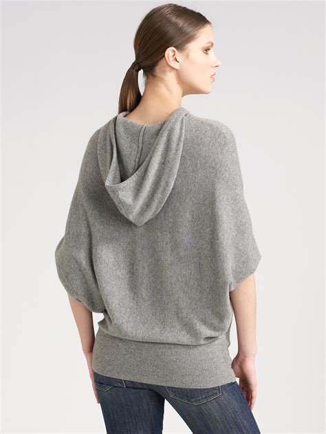 Vince Oversized Cashmere Hoodie In Gray Lyst