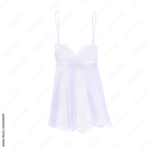Hand Drawn Cute Isolated Clip Art Illustration Of Female White Lingerie