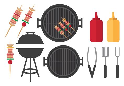 Ensemble De Barbecue Plat 119291 Art Vectoriel Chez Vecteezy