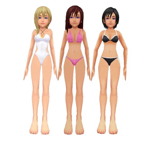 Kingdom Hearts Kairi Namine And Xion Swimsuit Kohaku Ume 60704 Hot