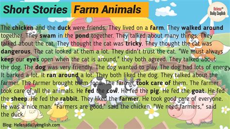 Short Stories in English: Farm Animals