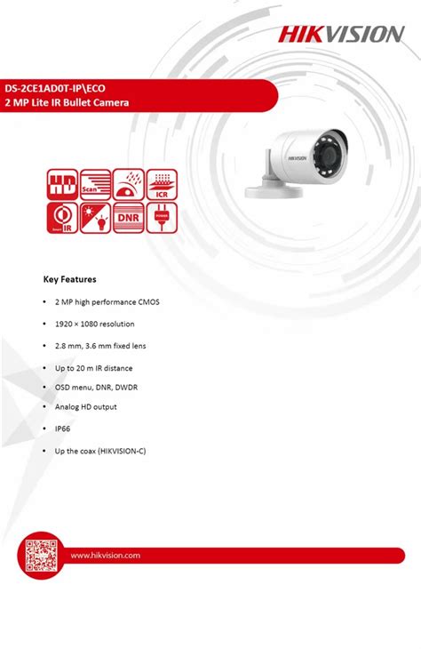 Hikvision Mp Ecco Bullet Ds Ce Ad T Itp Eco Mm At Best Price In