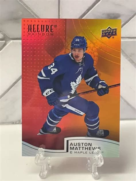 2021 22 Upper Deck Allure Auston Matthews Arc En Ciel Rouge Orange R