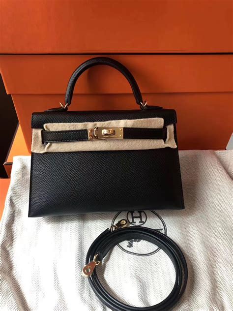 【luxury Room極盡奢華】專櫃真品hermes保證正品 愛馬仕mini Kelly 2 二代迷你凱莉包 黑色金釦 黑金epsom皮超美