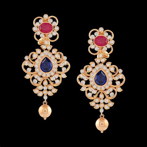 Violet and Pink Diamond Earrings – Krishna Jewellers