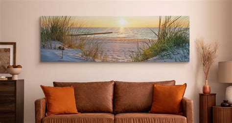 Obraz Do Salonu PLAŻA Morze Zachód Słońca Panorama Pejzaż 145x45cm