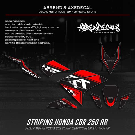 Jual Striping Cbr Rr Grafis Helm Kyt Racing Stiker Motor Honda