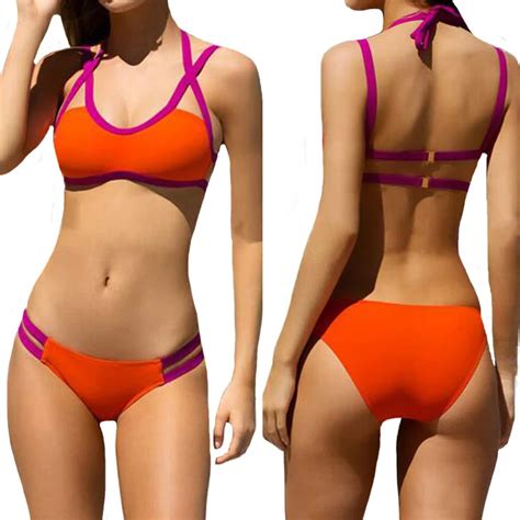 Brazilian Halved Belt Bikini Set Women Low Waist Swimwear Summer Push