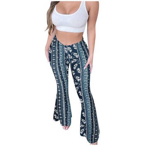 Luxalzxs Flare Leggings For Women High Waisted Boho Palazzo Wide Leg