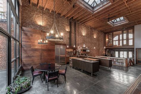 Exposed Brick Soaring Ceiling Heights Rustic Timber Beams And