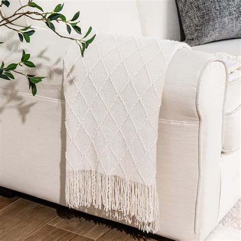 Battilo Home Decorative Knitted Throw Blanket Diamond Pattern Sofa