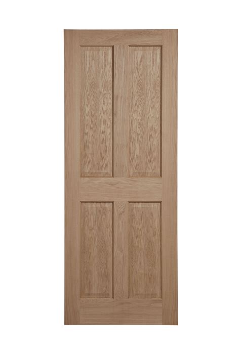 4 Panel Oak Veneer Internal Door H2040mm W826mm Departments