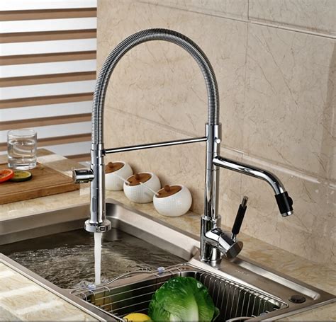 Chrome Kitchen Two Spouts Single Handle Sink Faucet Deck Mount Hot Cold Water Mixer Tap In