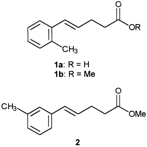 Structures Of 5 2 Methylphenyl 4 Pentenoic Acid 1a Its Methyl