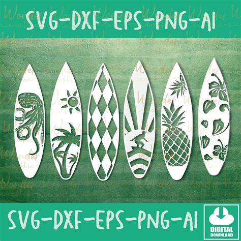 Surfboards Svg Surfing Design Svg Surf Boards Template Svg