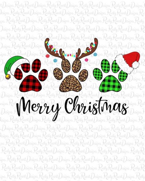 Merry Christmas Paws Png, Christmas Sublimation Designs Download, Digital Download, Sublimation ...