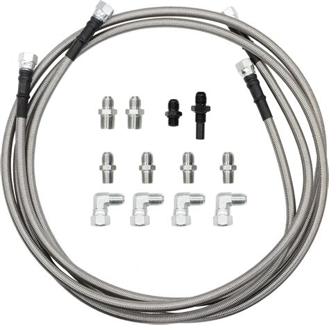 Jecoupoon 70 Length Ss Braided Transmission Cooler Lines Kit W 6an Fitting