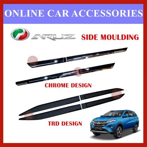 Perodua Aruz Trd Side Door Moulding Protector Trd Design Chrome