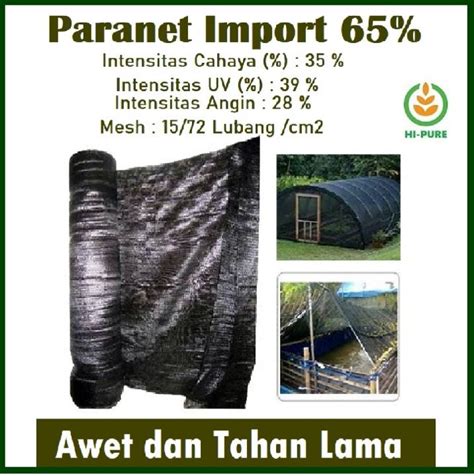 JARING ATAP PARANET 65 LEBAR 3 METER AWET TAHAN LAMA SHADINGNET