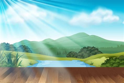 Background scene with park at daytime 297813 Vector Art at Vecteezy