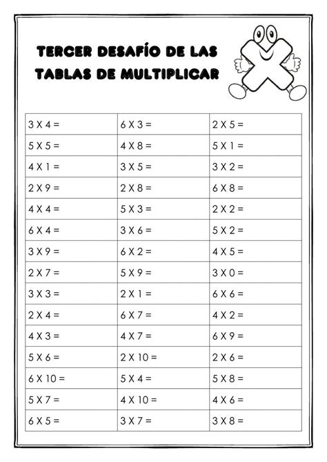 Cartel Para Las Tablas De Multiplicar Actiludis 40 Off