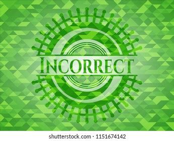 Incorrect Green Emblem Triangle Mosaic Background Stock Vector Royalty