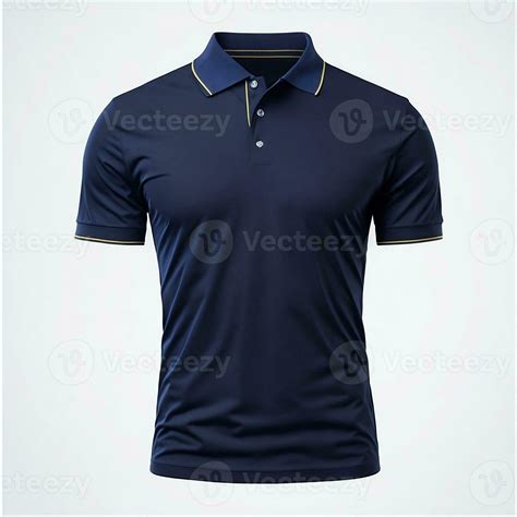 Mens Navy Blue Collar Neck Solid Polo T Shirt Mockup 25500309 Stock