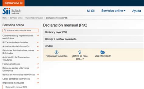 La Declaración de impuestos mensuales en Chile Programa de Educación