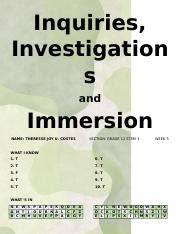 Week Iii Docx Inquiries Investigation S And Immersion Name