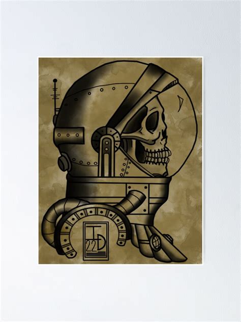 Astronaut American Traditional Tattoo Poster For Sale By