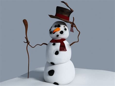 Monigote De Nieve Modelo 3D 8 3ds Fbx Max Unknown Obj Mud Free3D