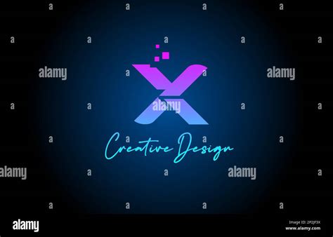 Pink Blue X Alphabet Letter Logo Icon Design With Dots Creative