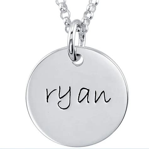 Personalized Custom Made Silver Tone Ryan Name Round Disk Jewelry ...