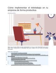 Cómo implementar el teletrabajo en tu empresa de forma productiva docx