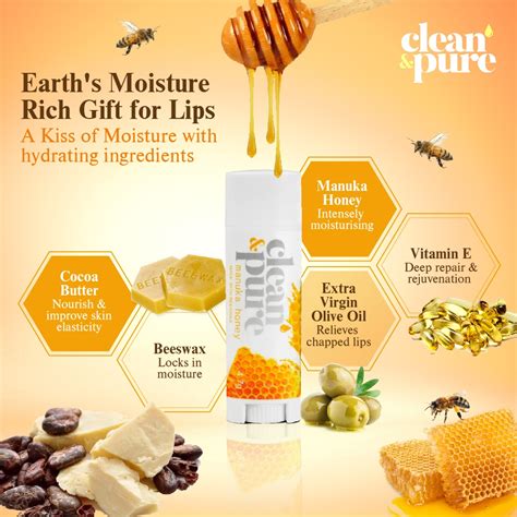 Clean Pure Manuka Honey Lip Balm 4 7g 100 Natural Made In Australia