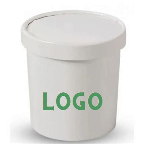 Plain Printed White Paper Container With Paper Lid Ml At Rs