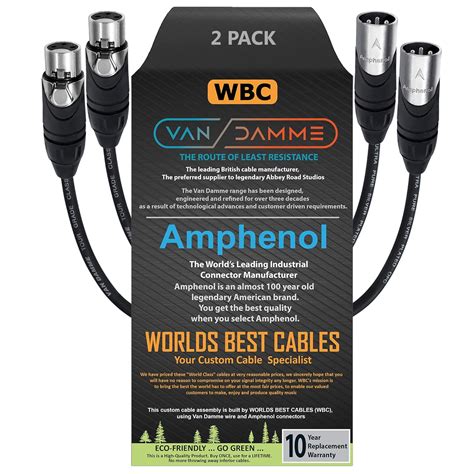 WORLDS BEST CABLES 2 Units 0 3 Meter Van Damme Tour Grade Classic