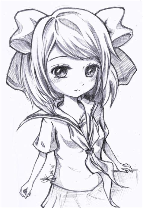 Lapiz Dibujos Para Colorear De Anime Kawaii Chicas Imagen Para Colorear