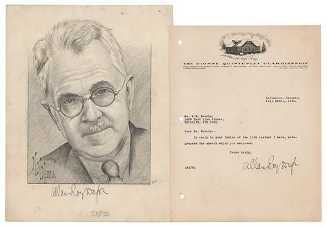 Allan Roy Dafoe Signed Sketch And Typed Letter Signed RR Auction