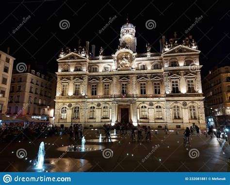 Hotel De Ville De Lyon, Aka City Hall at Night Editorial Photo - Image ...